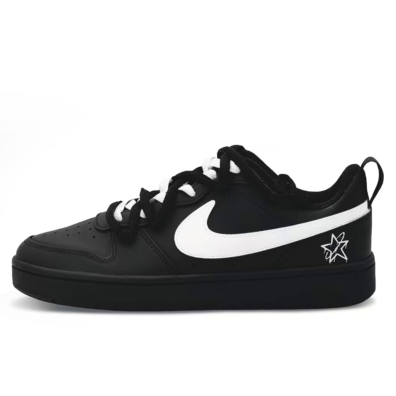 

Nike Court Borough Night Navigation Trail нескользящие низкие скейтерские кроссовки Black White Kids'