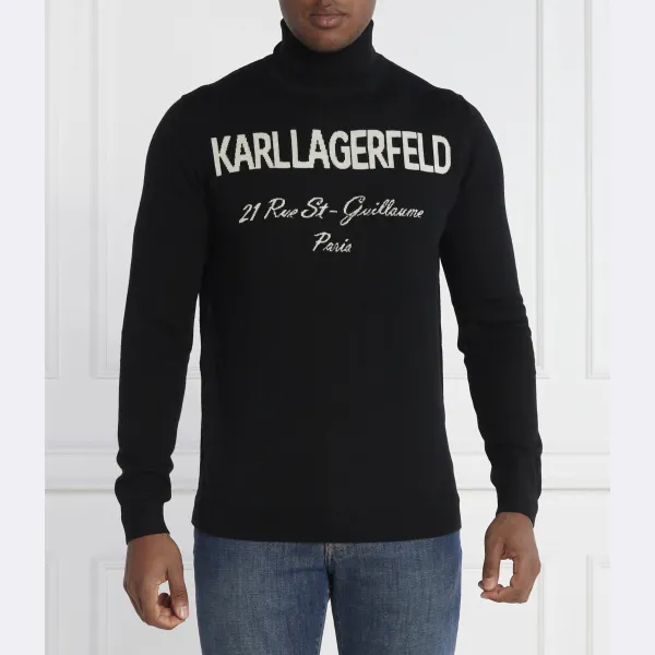 

Водолазка стандартного кроя из шерсти Karl Lagerfeld, черный