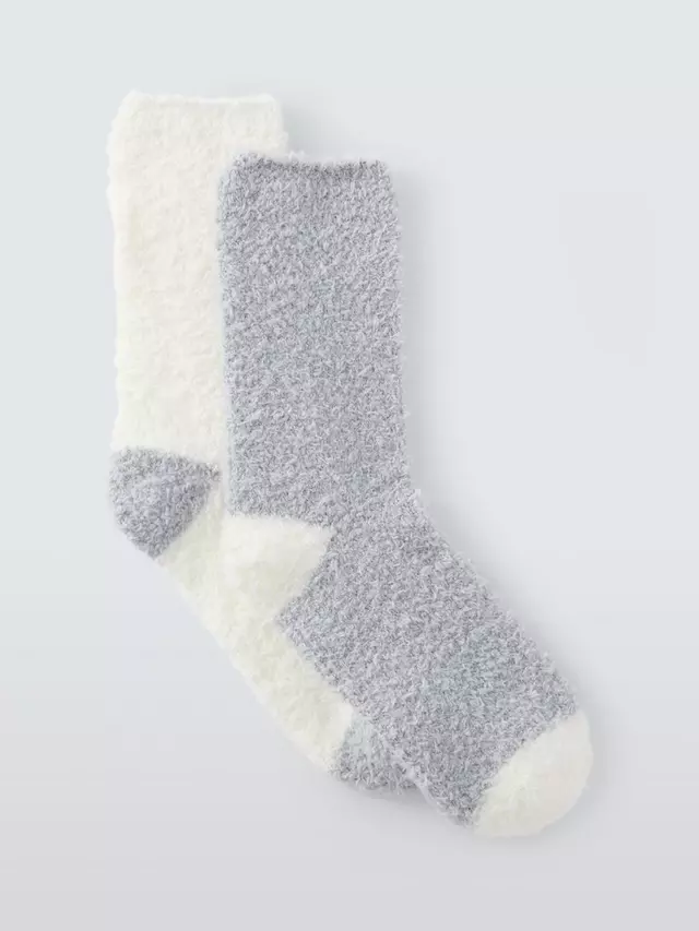 

Носки John Lewis Fluffy Lounge 2 шт, цвет grey/ivory