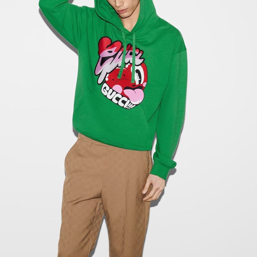 Толстовка Gucci мужская зеленая — фото 4