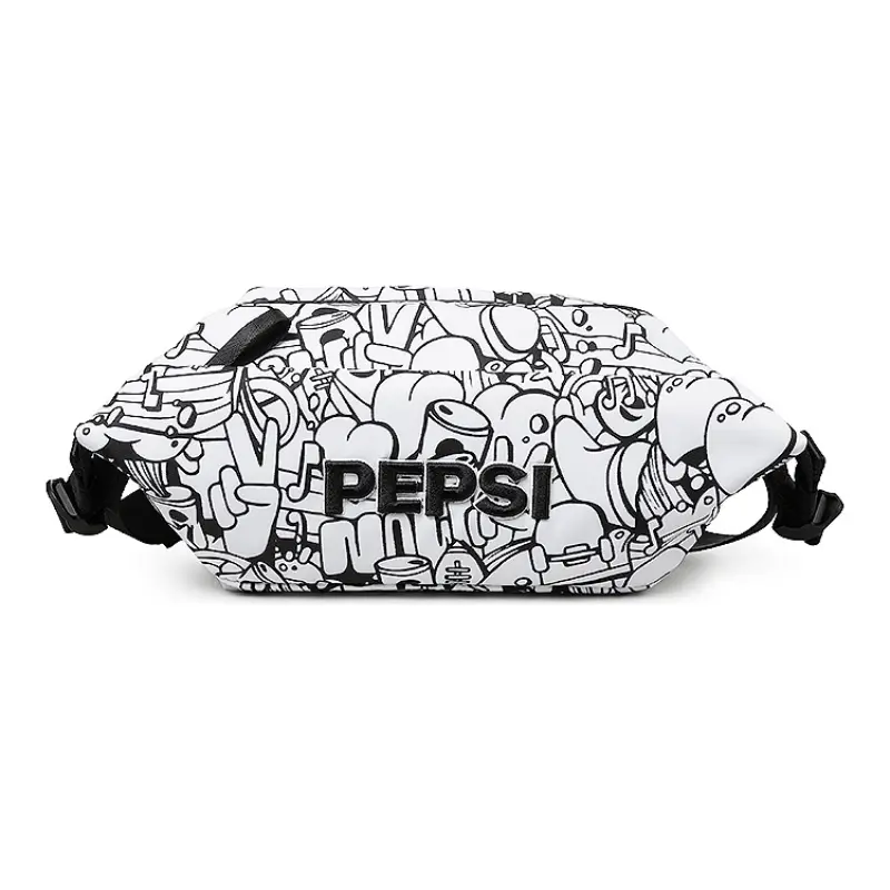 

Pepsi Нейлоновый поясной рюкзак унисекс черный белый черный, DOODLE Black White
