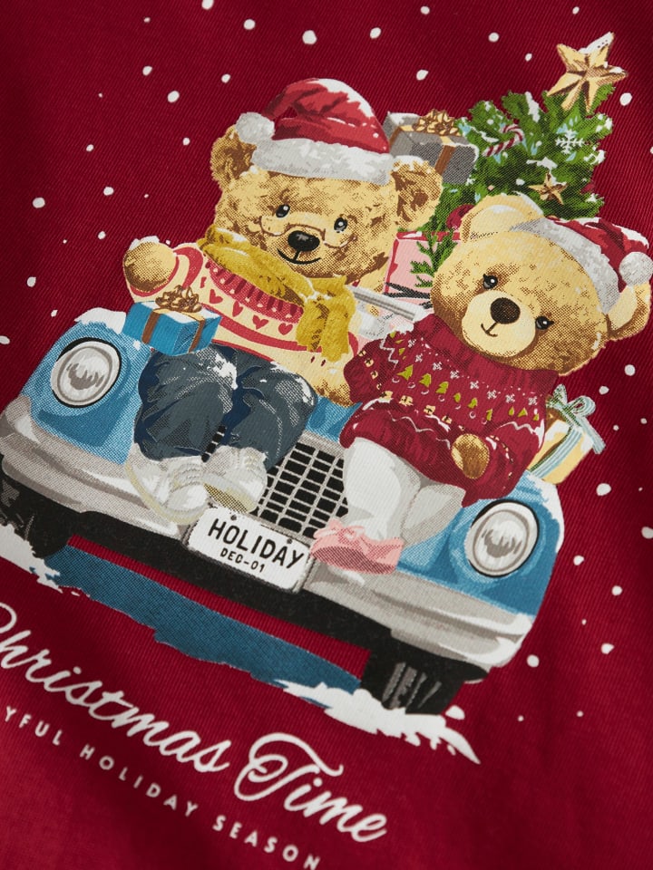 Рубашка с длинными рукавами NMFVOSMAS LS NREG TOP красного цвета с принтом шута name it — фото 4