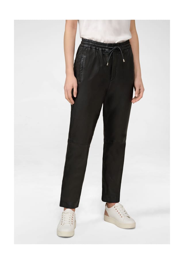 

Кожаные брюки Emilia joggpant с эластичным поясом Ricano, черный