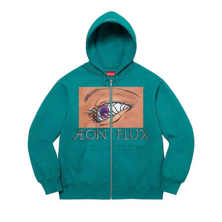 

Толстовка Supreme Aeon Flux Zip Up Hooded Sweatshirt Teal, бирюзовый