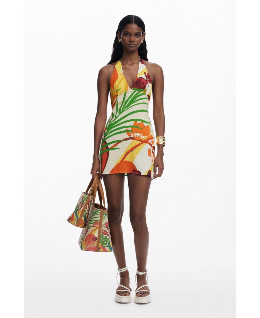 

Женское короткое тропическое платье Desigual, Light beige