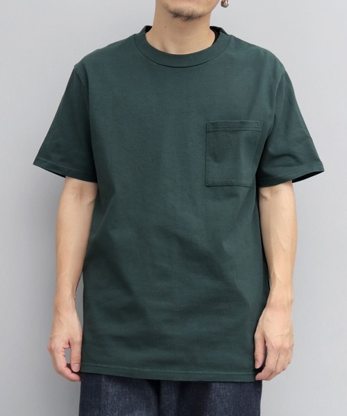 

Футболка с коротким рукавом и карманом, из американского хлопка, плотность 215 г/м², стандартный крой Goodwear, зеленый