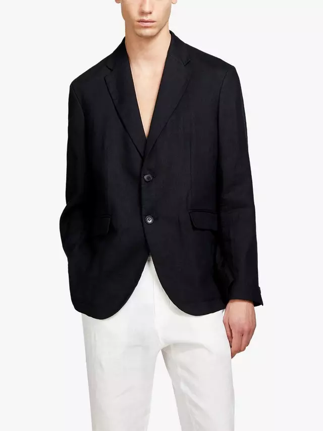 

Блейзер SISLEY Relaxed Fit Linen, черный