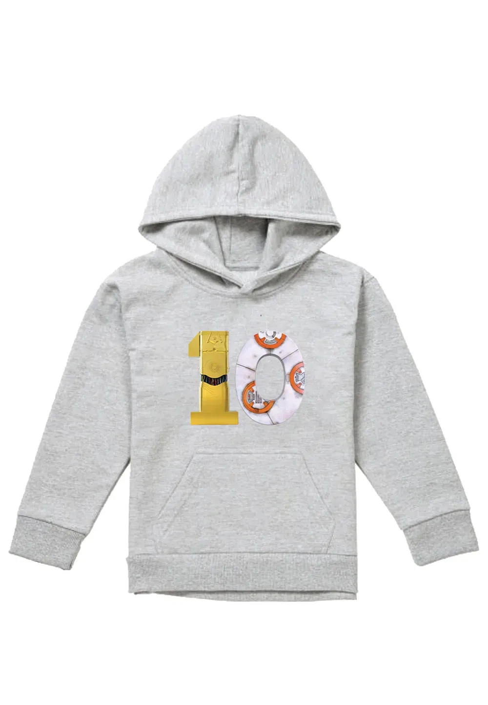 Детская худи с C-3PO и BB-8, Disney, серый — фото 4