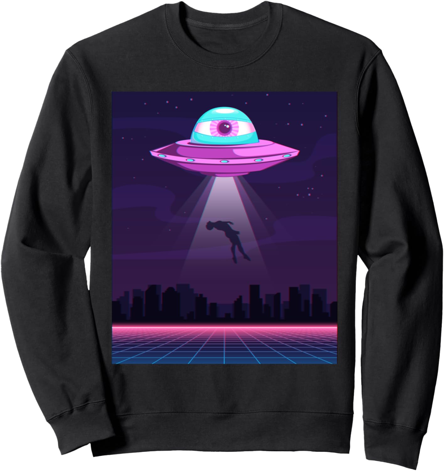 

Толстовка в стиле вейрдкор с изображением НЛО, глазного яблока, похищения инопланетянами и эффектом вейпорвейв, черная Weirdcoreaesthetic Clothingalt Indiedreamcore