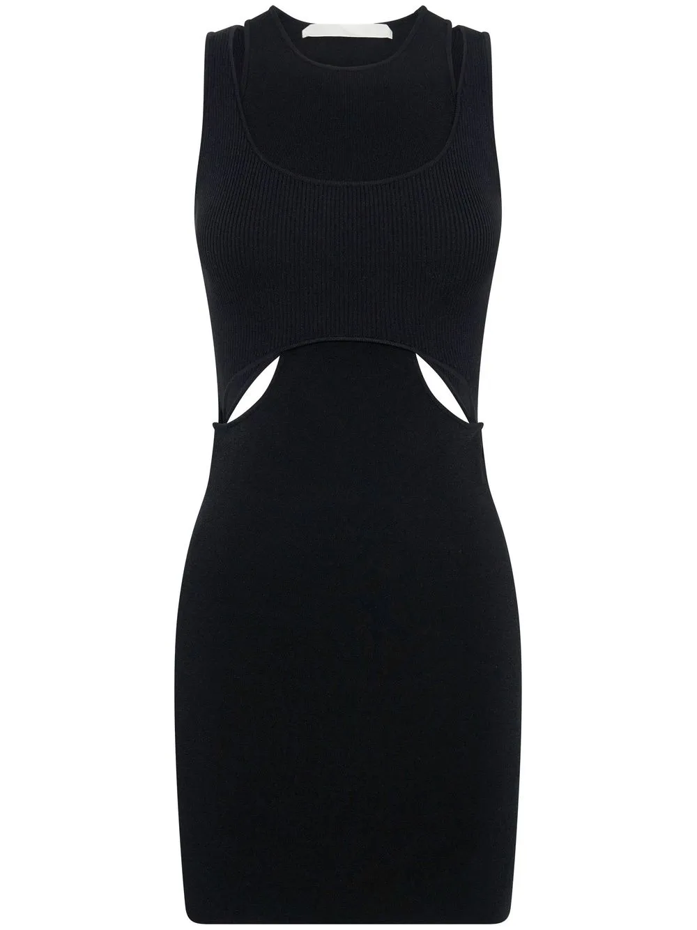 

Многослойное платье мини с вырезами Dion Lee, черный