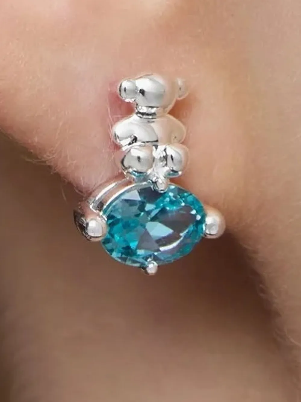 

Серьги с сапфирами Tous, серебристый