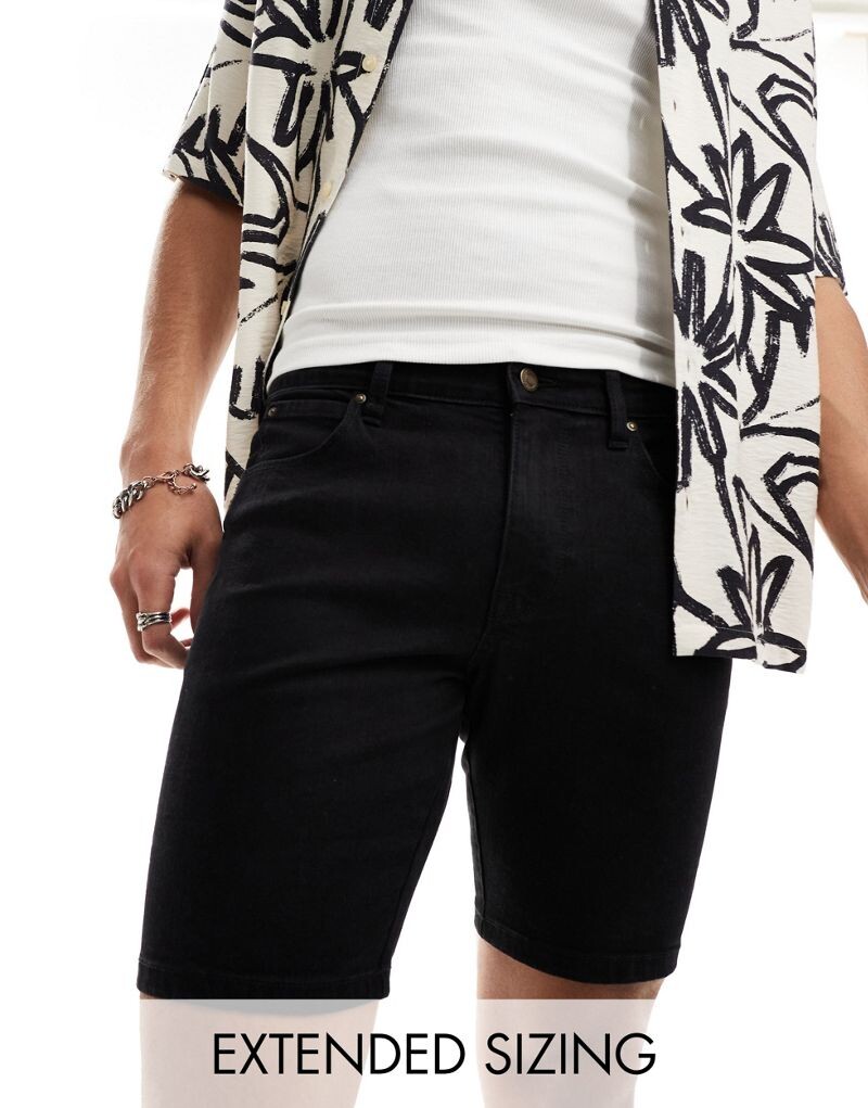 

Черные джинсовые шорты скинни стандартной длины ASOS DESIGN