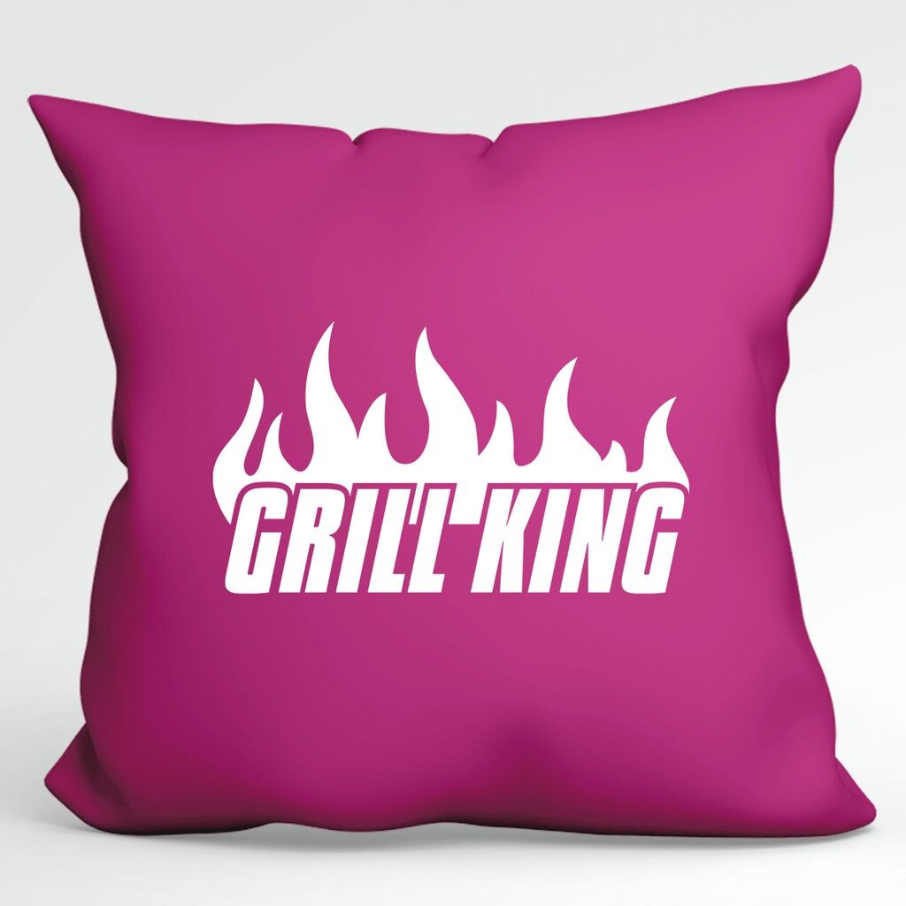 

Huuraa Cushion Grill King Flames Декоративная подушка с наполнителем 40х40см Фуксия с мотивом для всех мастеров гриля Hellweg Druckerei