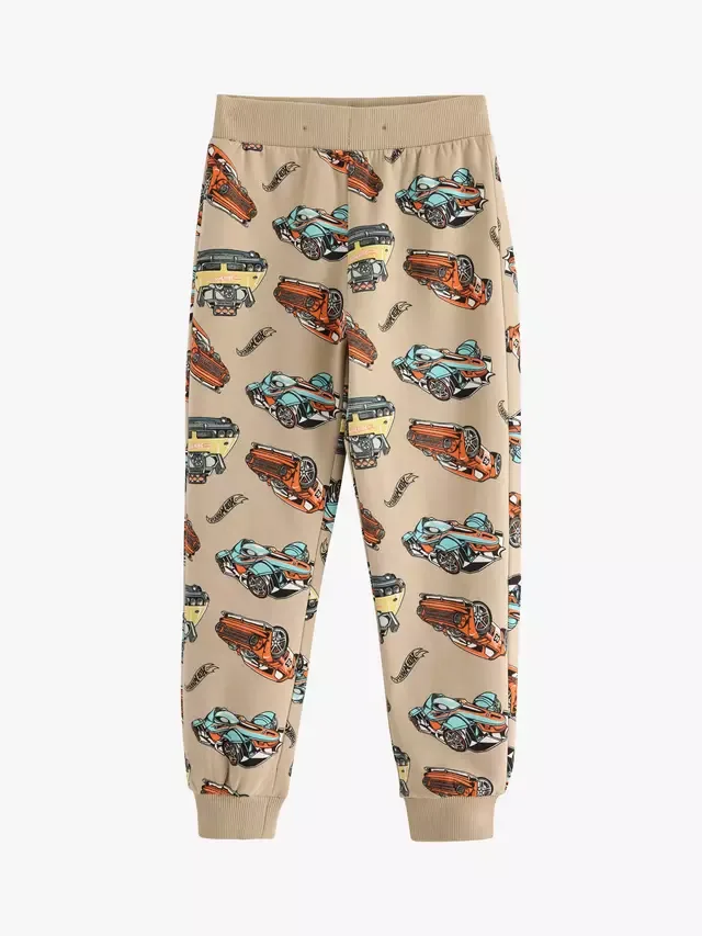 Детские хлопковые спортивные штаны Hot Wheels, пыльно-бежевый Lindex — фото 4