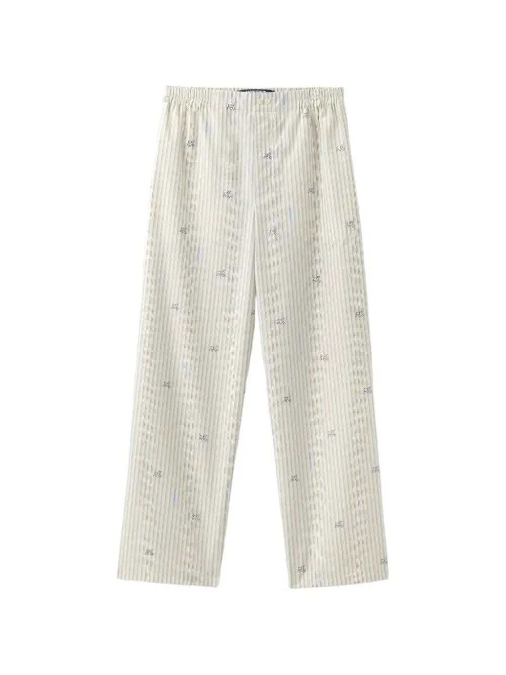 Пижамные хлопковые брюки в полоску Jacquemus, нейтральный