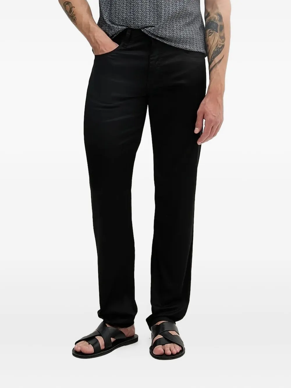 

Прямые брюки с нашивкой-логотипом Armani Exchange, черный