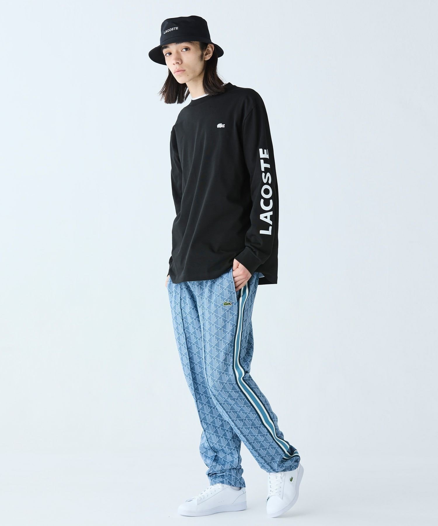 Футболка LACOSTE с длинным рукавом и принтом, Black — фото 2