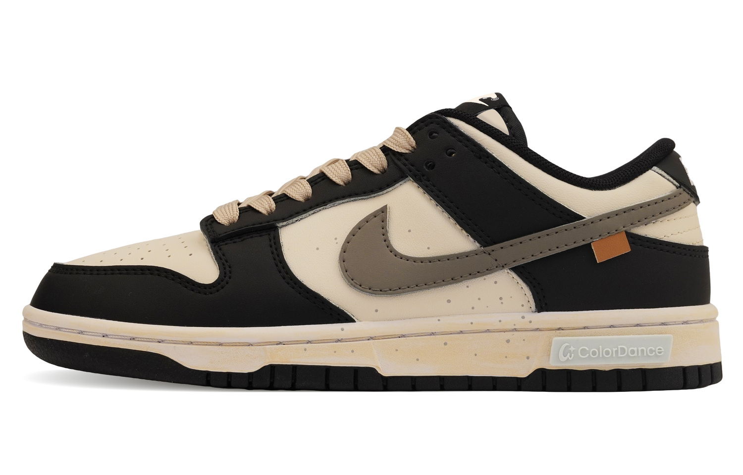 Nike Dunk Противоскользящие Износостойкие Низкие Детские Скейтбординговые Кроссовки Черный Бежевый Подростковые — фото 2
