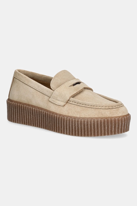 Замшевые мокасины Kapokloafer Weekend Max Mara, бежевый