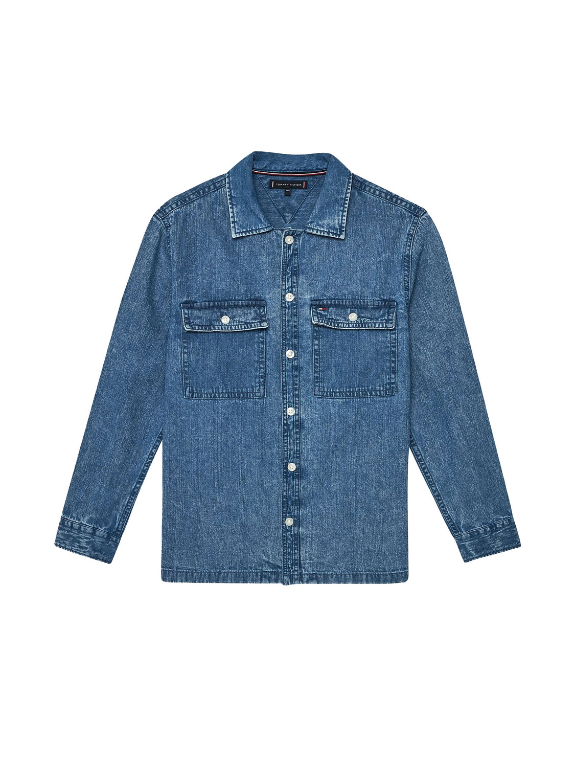 

Рубашка hilfiger camicia in denim per ragazzi Tommy, синий