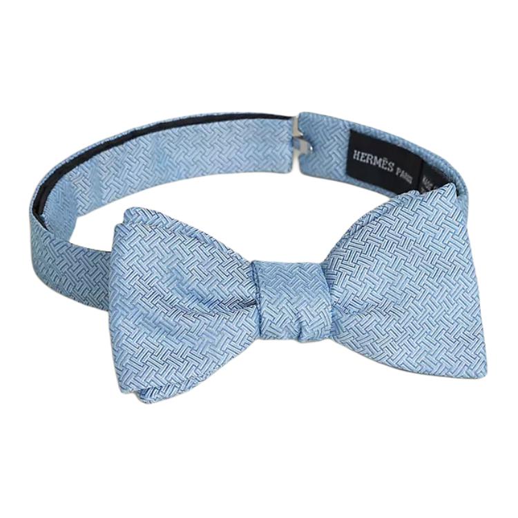 

HERMES Шелковый галстук унисекс светло-голубой, Light Blue