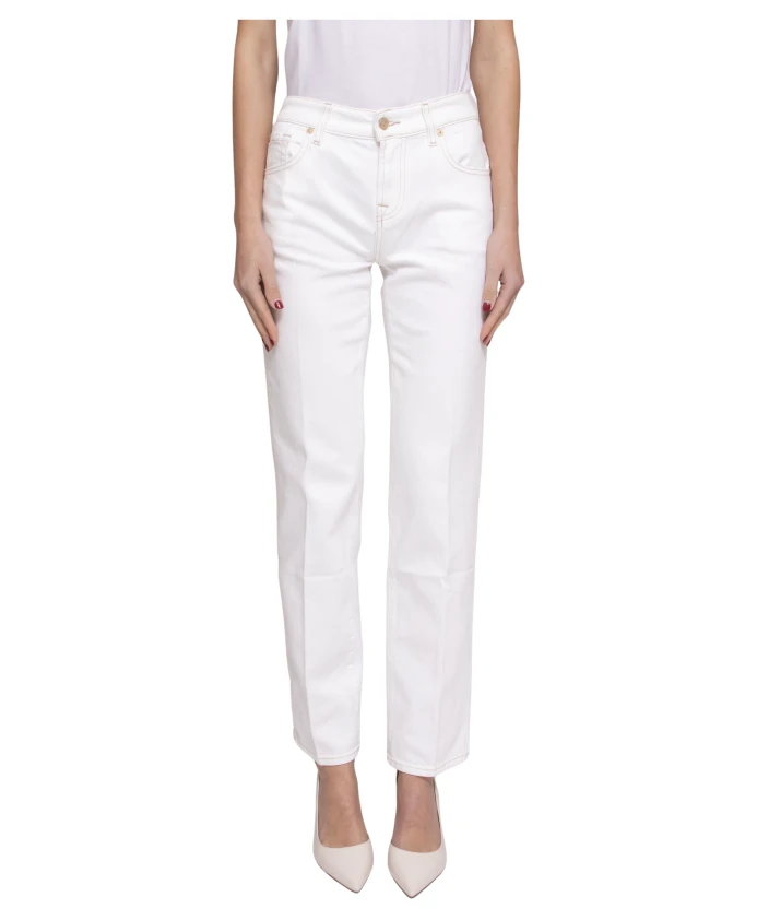 

Белые прямые джинсы Milkway 7 For All Mankind, белый