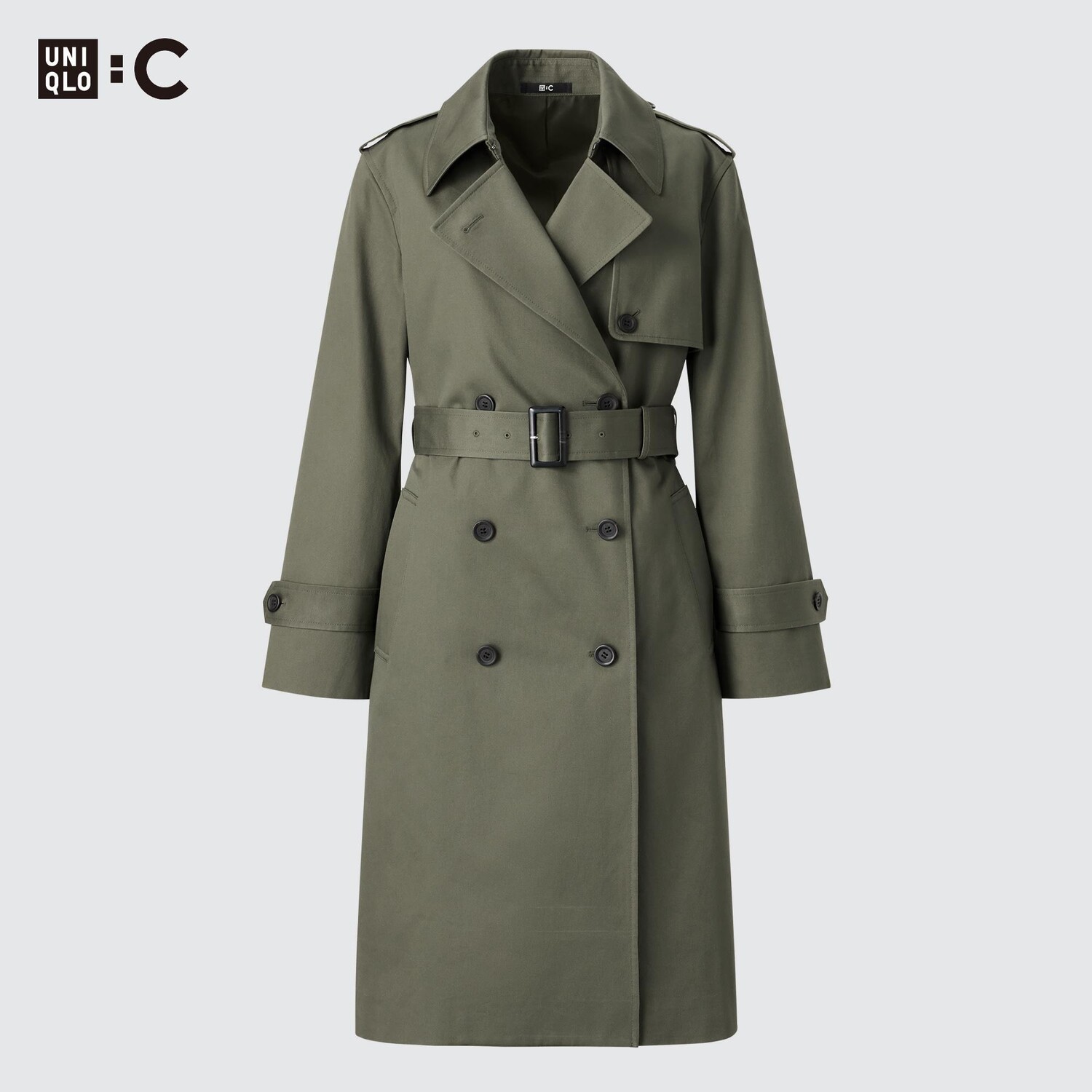 

Плащ UNIQLO длинный, оливковый, Зеленый, Плащ UNIQLO длинный, оливковый