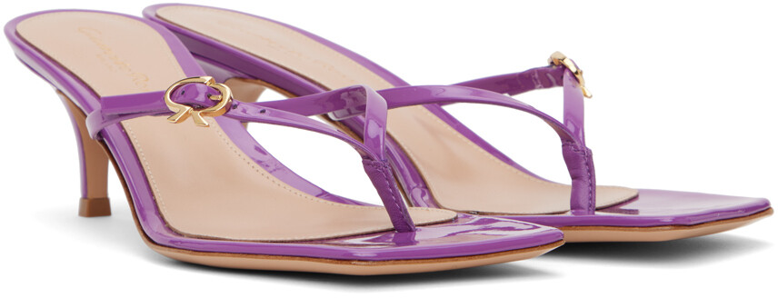 Сандалии на каблуке Purple Ribbon Thong 55 Gianvito Rossi — фото 4