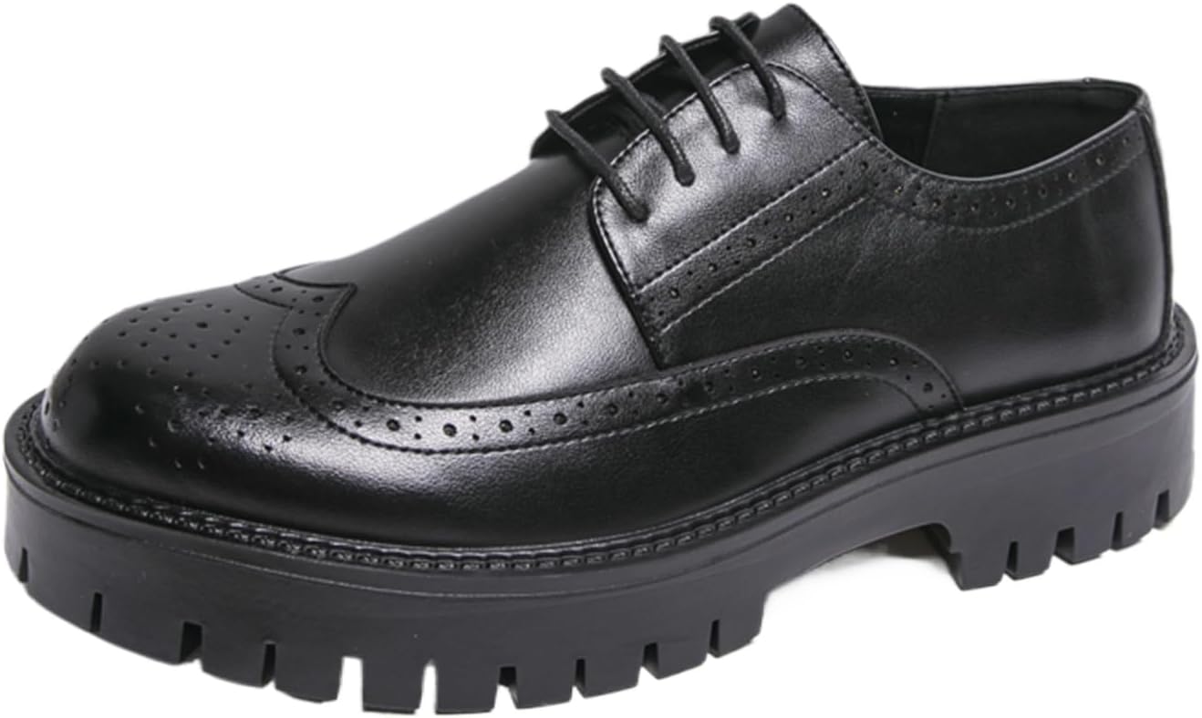 

Мужские оксфорды дерби из лакированной кожи с круглым носком и платформой Tixewsjh, черный