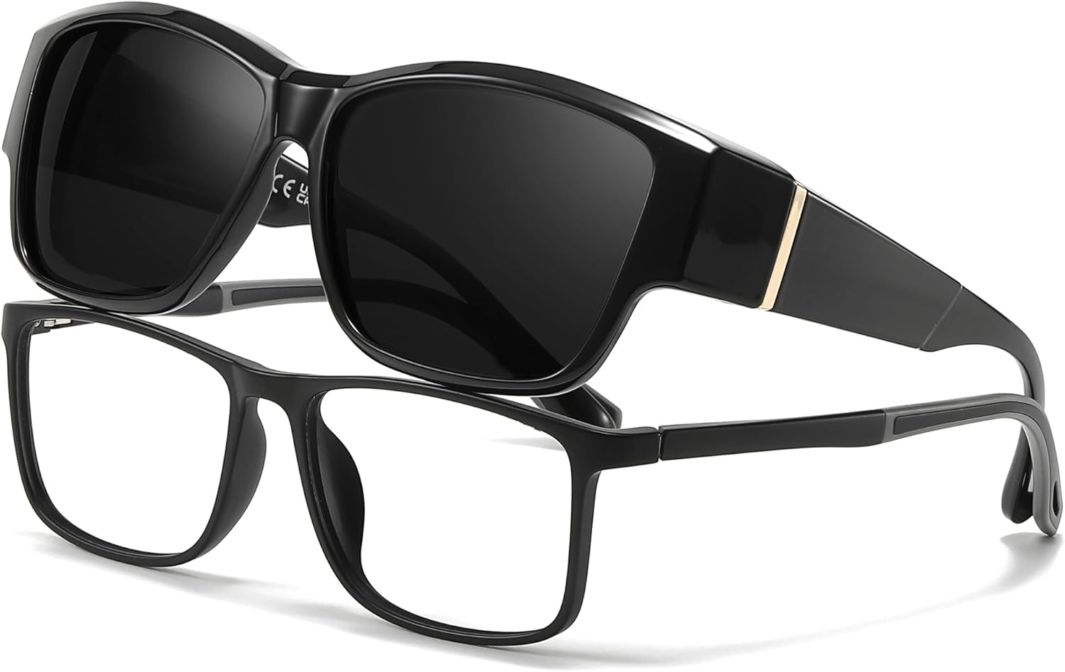 

Солнцезащитные очки Trysee для женщин, надеваемые поверх очков, с прямоугольной формой и стразами, обеспечивают защиту от УФ-излучения при вождении (TS4204), G01 Black