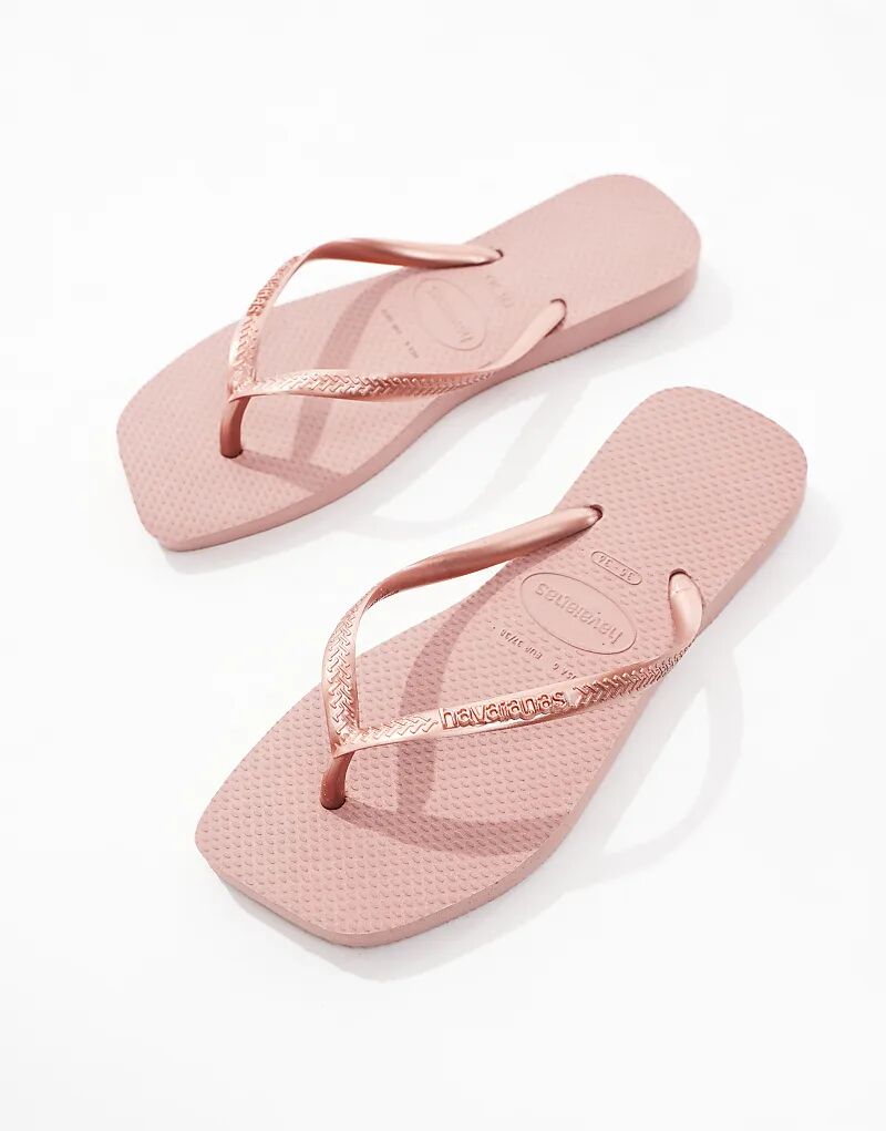 Шлепанцы Havaianas с квадратным носком цвета «крокус-роза» — фото 2