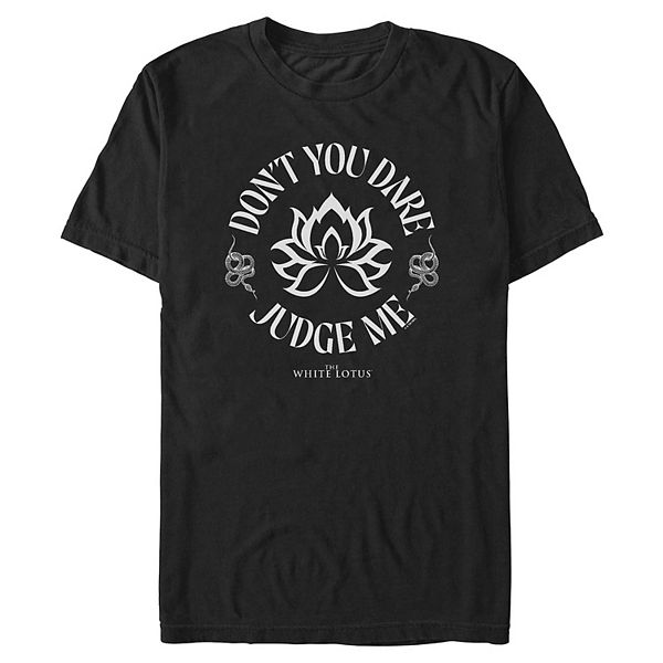

Футболка с принтом Men's the white lotus don't you dare judge me Licensed Character