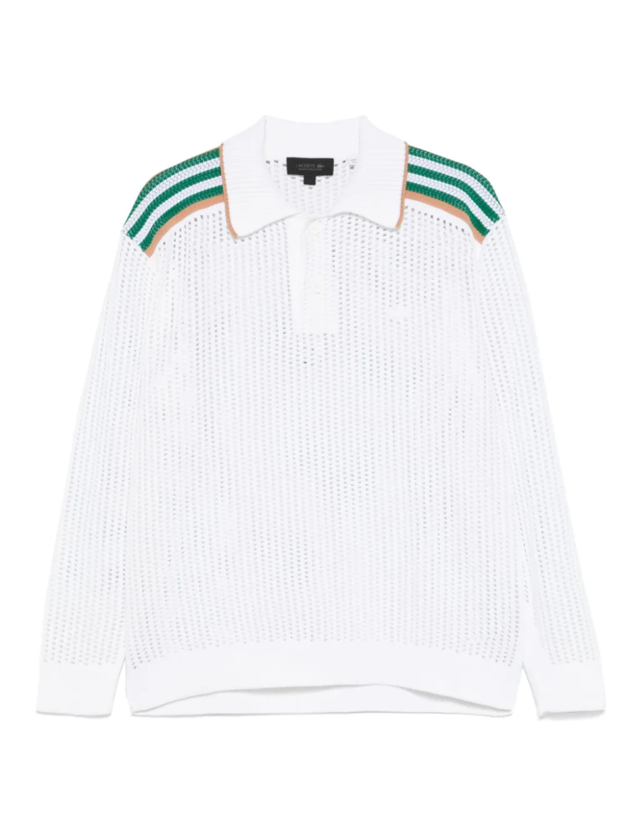 

Рубашка-поло ажурной вязки Lacoste, белый