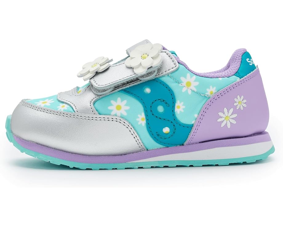 Детские кроссовки Saucony Jazz Hook & Loop (для малышей и детей) Saucony Kids, Silver/Teal — фото 4