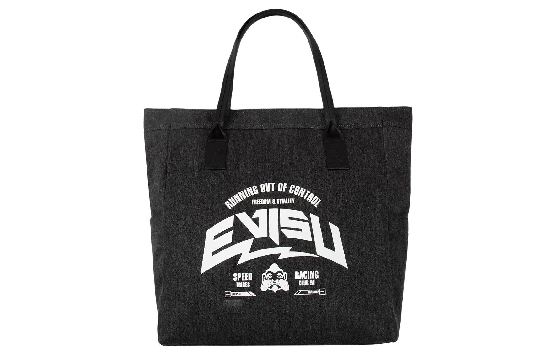 

EVISU Джинсовая сумка через плечо на одно плечо мужская черная