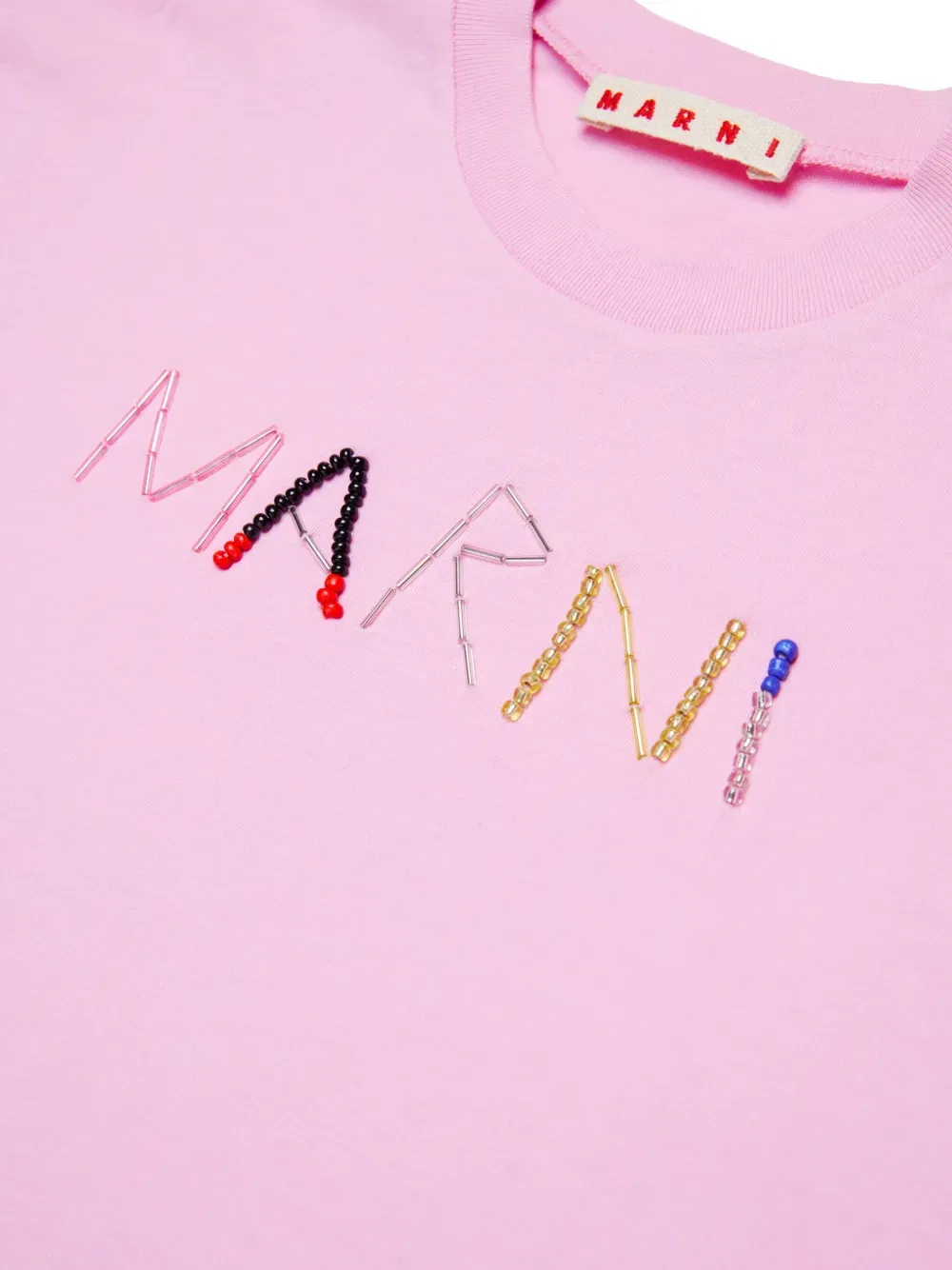 Хлопковая футболка с логотипом Marni Kids, розовый — фото 4