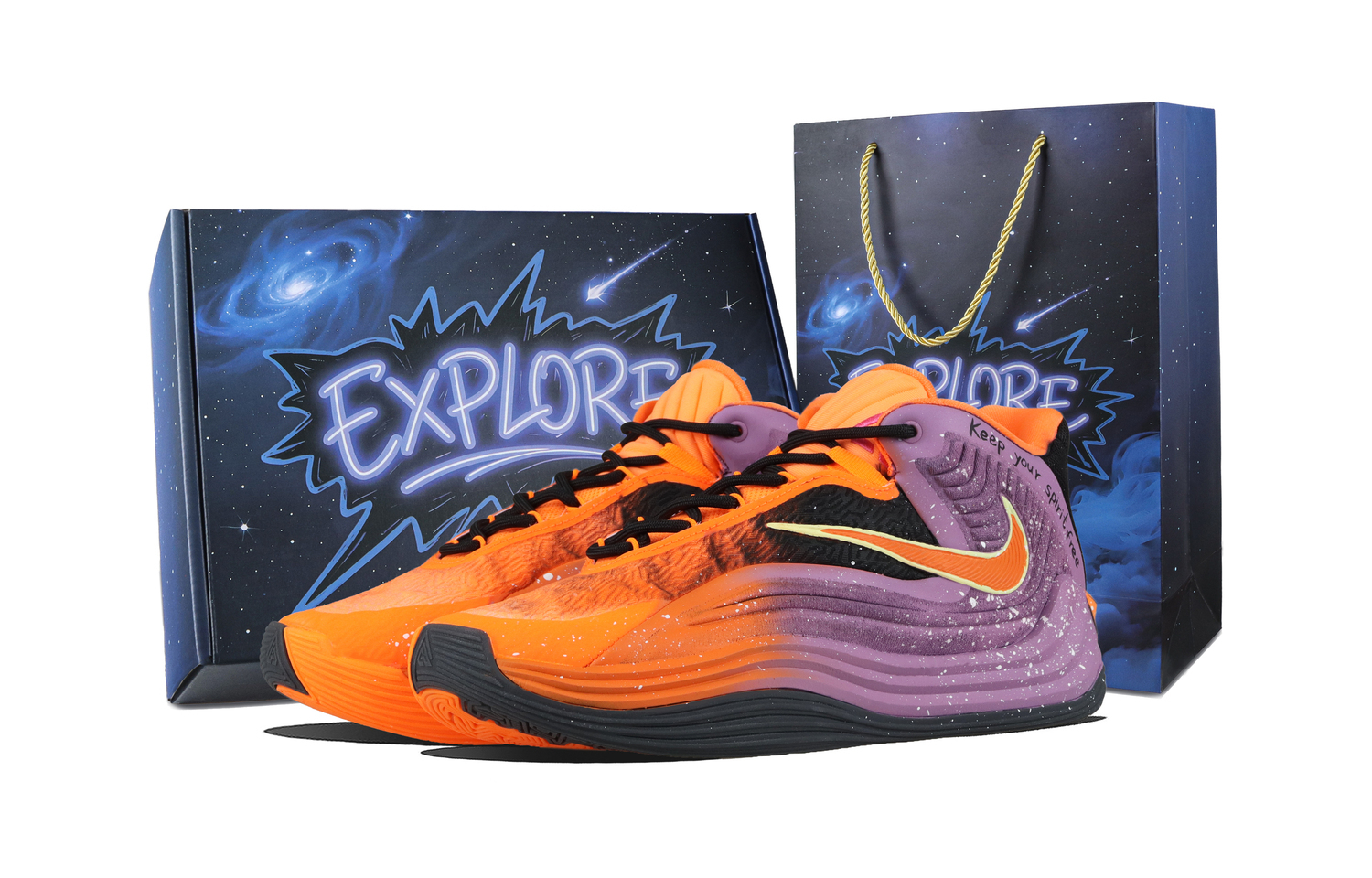 

Nike Giannis Freak 7 Flame Purple Box баскетбольные кроссовки устойчивые к истиранию unisex фиолетовые