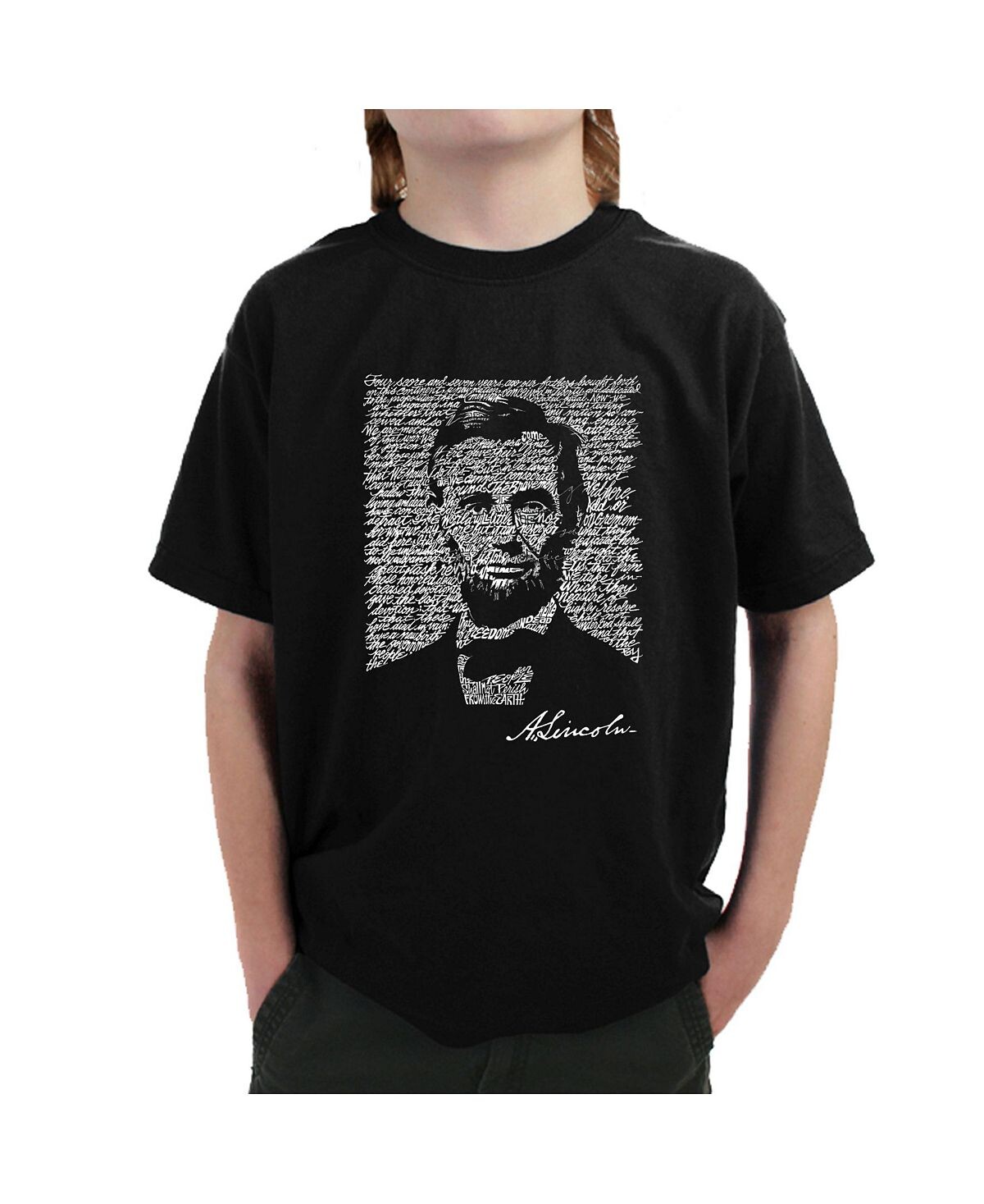 

Футболка Big Boy's Word Art — Авраам Линкольн — Геттисбергский адрес LA Pop Art