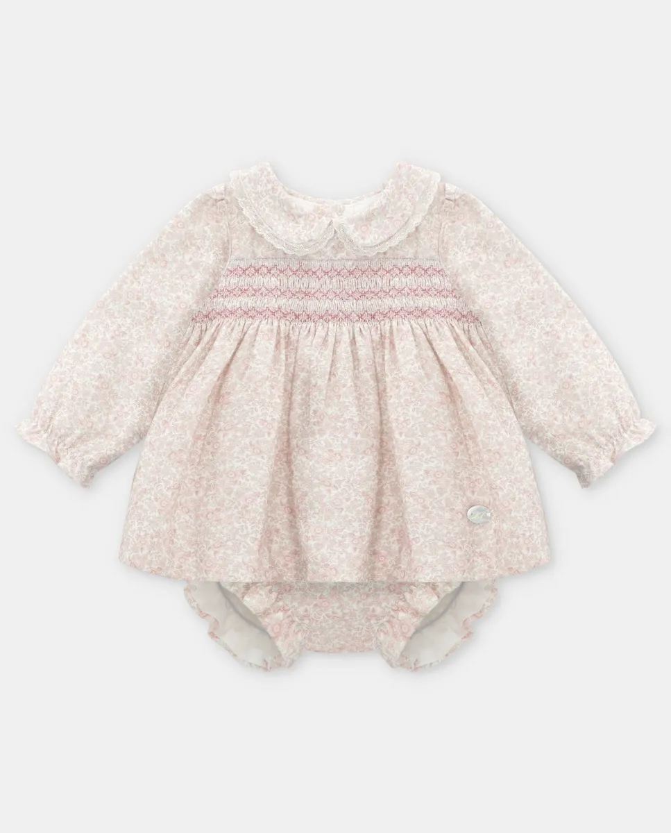 

Комплект для малыша платье и трусики с микроцветочным принтом в розовом цвете Martín Aranda, розовый