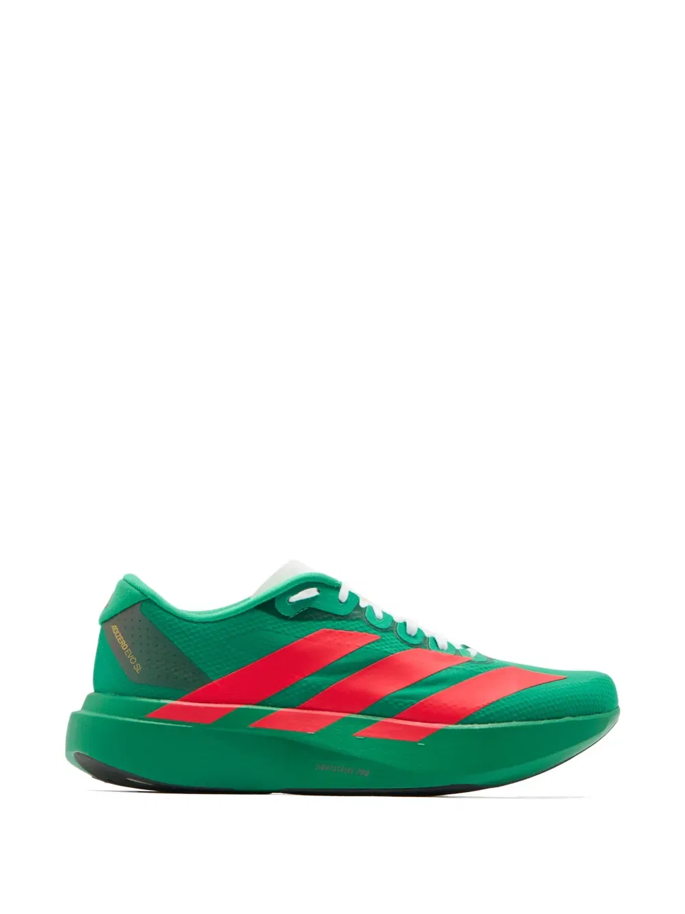 Кроссовки Adizero Evo SL в полоску на шнуровке Adidas, зеленый