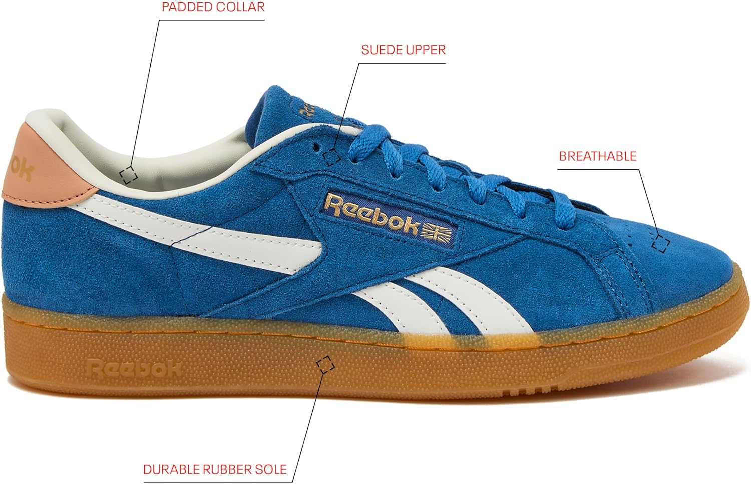 Кроссовки Reebok Unisex Adult Club C Grounds, синий — фото 2