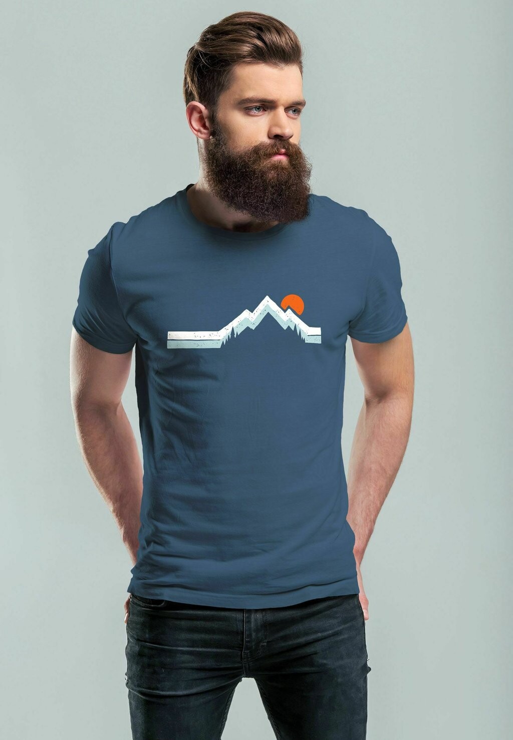 

Футболка с принтом BERG WANDERN NATUR OUTDOOR MIT FASHION STREETSTYLE Neverless, цвет denim blue