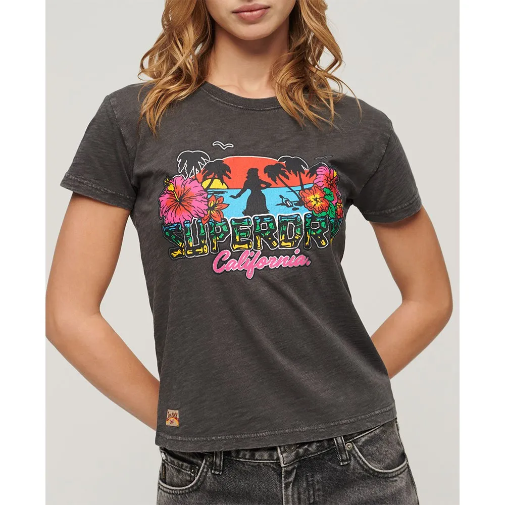 

Футболка Superdry Cali Sticker Fitted, коричневый