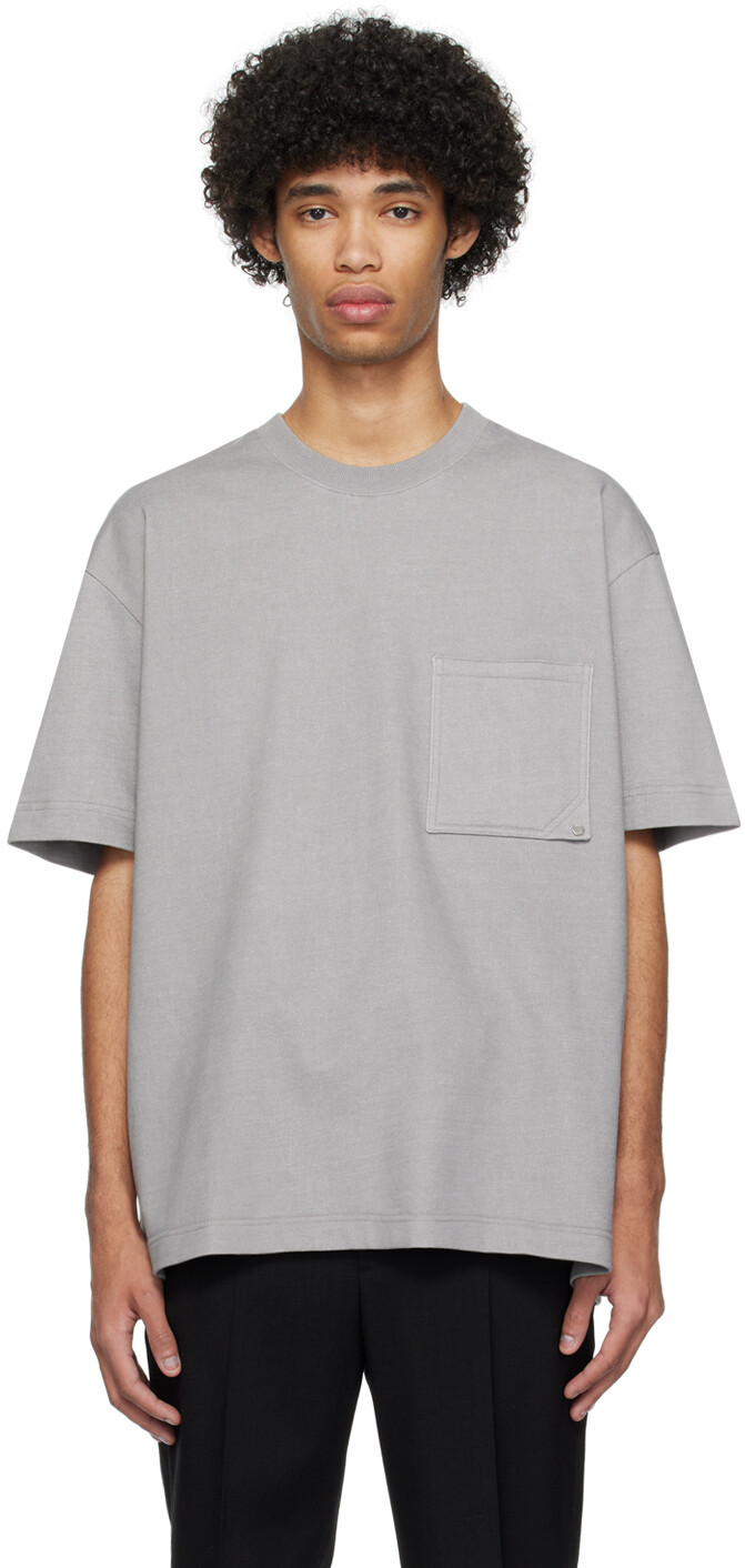 

Серая футболка с карманом Solid Homme, цвет Grey