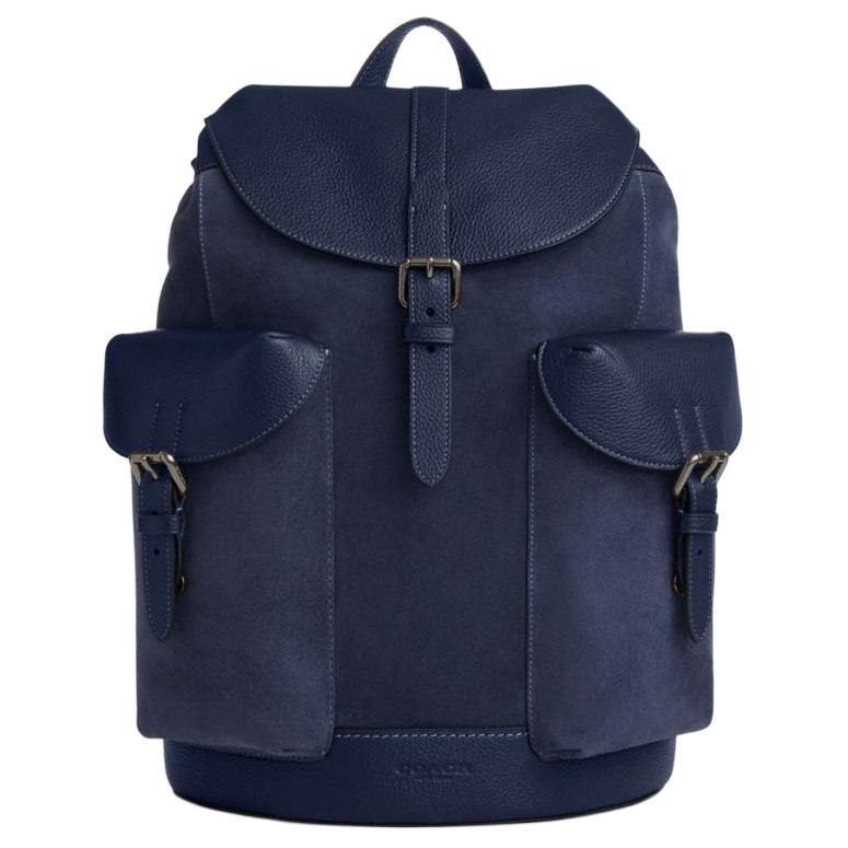 

Рюкзак из ткани обычный унисекс морской синий COACH