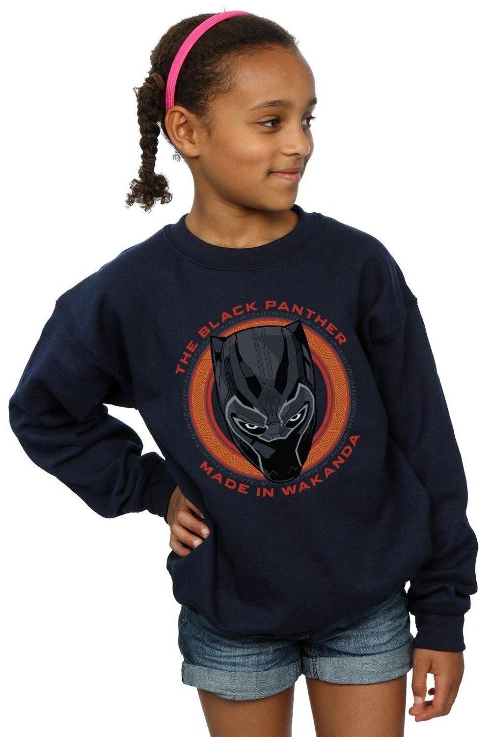 

Свитшот Black Panther Made in Wakanda Marvel, темно-синий, Красный, Свитшот Black Panther Made in Wakanda Marvel, темно-синий