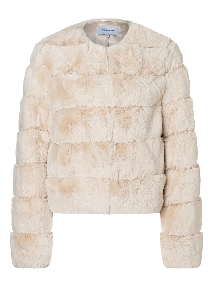 

Уютная, стильная короткая куртка из искусственного меха в пудрово-кремовом цвете More & More