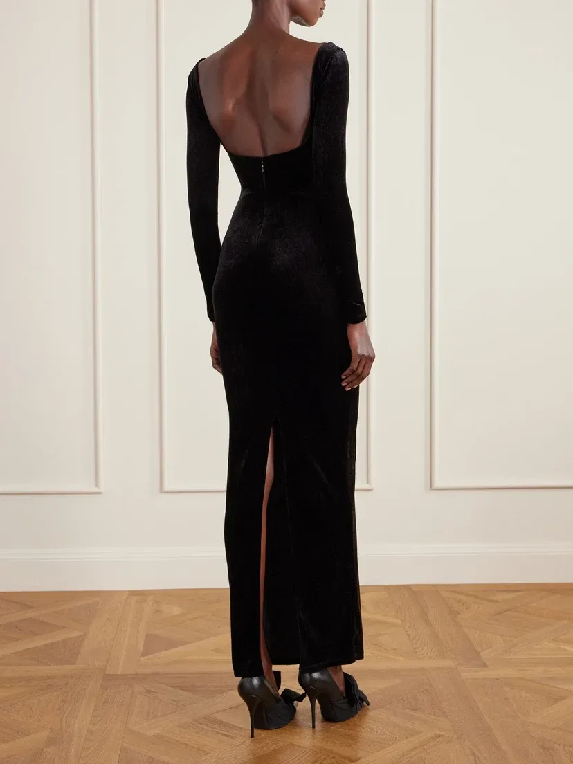 Бархатное платье-бюстье Balenciaga, черный — фото 3