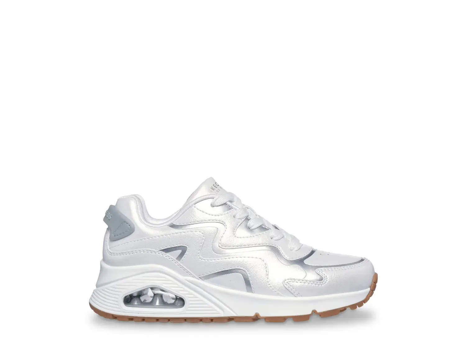 Uno Gen1 Wavy Shimmer Кроссовки - детские Skechers, White/Silver — фото 2