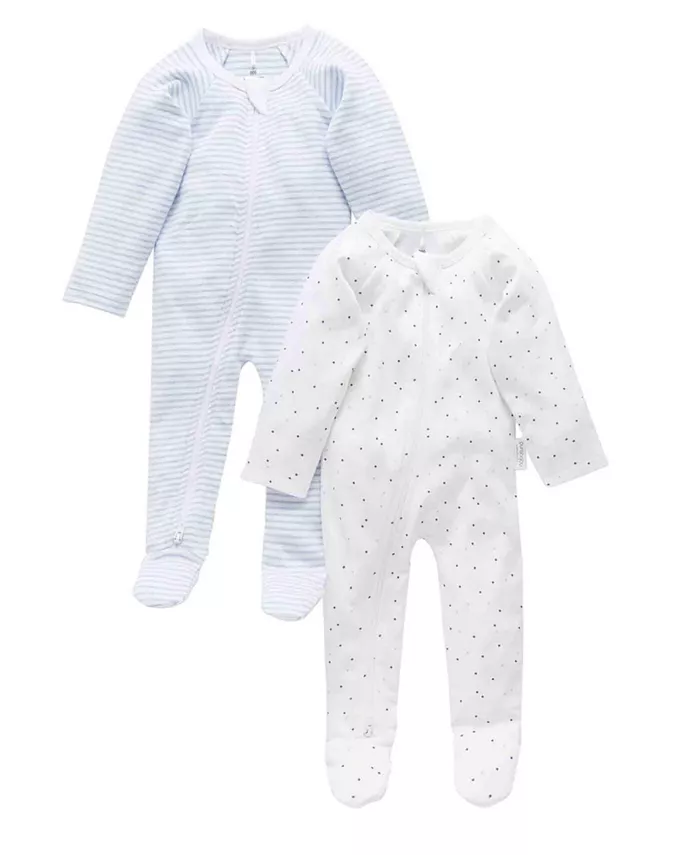 

Детский комбинезон на молнии, 2 шт Purebaby, синий